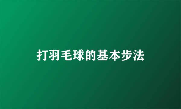 打羽毛球的基本步法