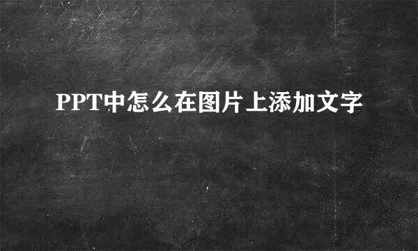 PPT中怎么在图片上添加文字