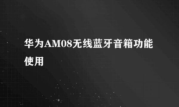 华为AM08无线蓝牙音箱功能使用