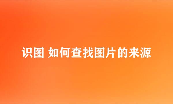 识图 如何查找图片的来源