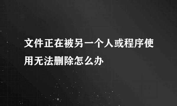 文件正在被另一个人或程序使用无法删除怎么办