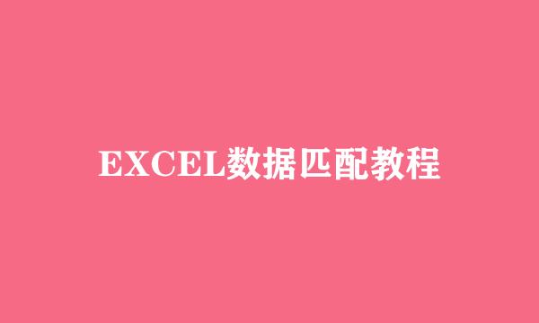 EXCEL数据匹配教程