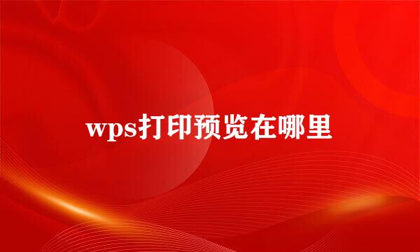 wps打印预览在哪里