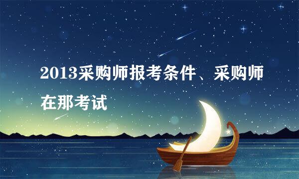 2013采购师报考条件、采购师在那考试