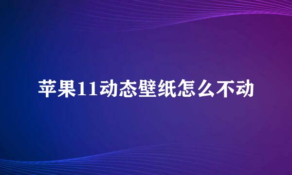 苹果11动态壁纸怎么不动