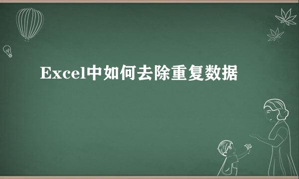 Excel中如何去除重复数据