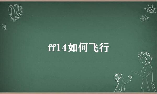 ff14如何飞行