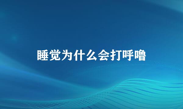 睡觉为什么会打呼噜