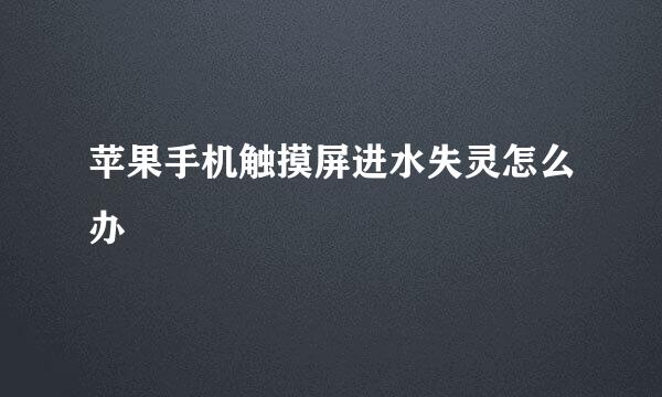 苹果手机触摸屏进水失灵怎么办