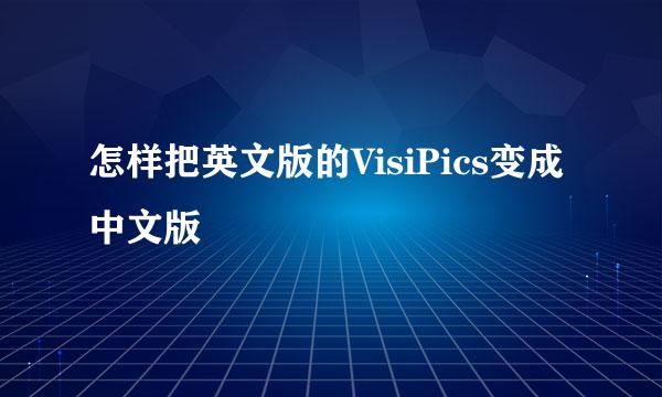 怎样把英文版的VisiPics变成中文版