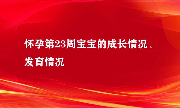 怀孕第23周宝宝的成长情况、发育情况