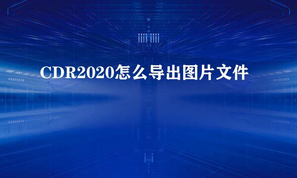 CDR2020怎么导出图片文件
