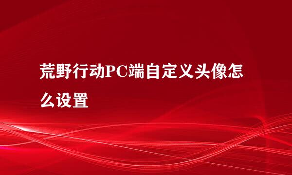 荒野行动PC端自定义头像怎么设置