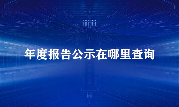 年度报告公示在哪里查询