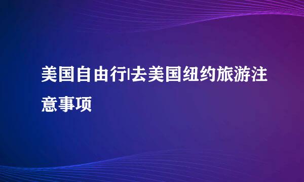 美国自由行|去美国纽约旅游注意事项