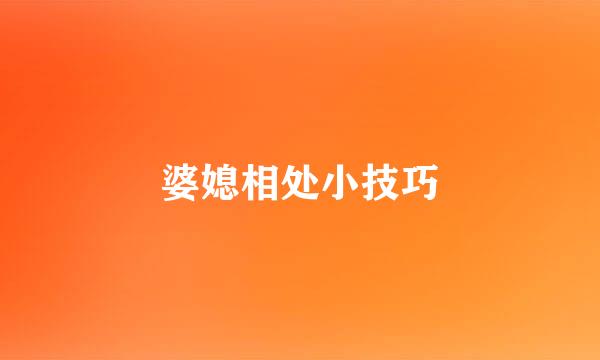 婆媳相处小技巧