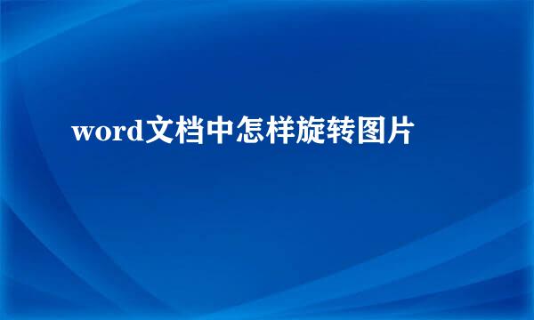 word文档中怎样旋转图片
