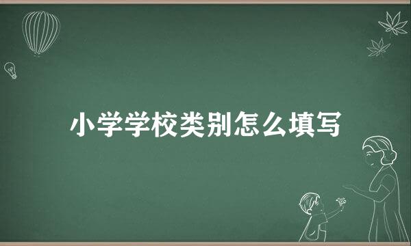 小学学校类别怎么填写