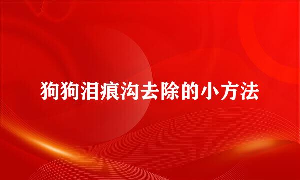 狗狗泪痕沟去除的小方法