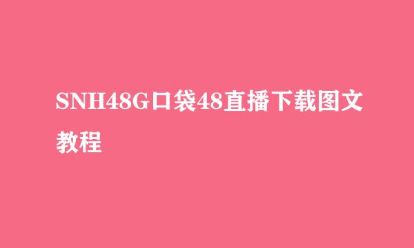 SNH48G口袋48直播下载图文教程