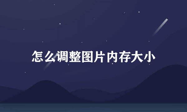 怎么调整图片内存大小
