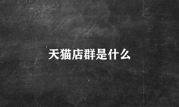 天猫店群是什么