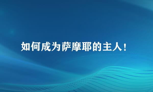 如何成为萨摩耶的主人！