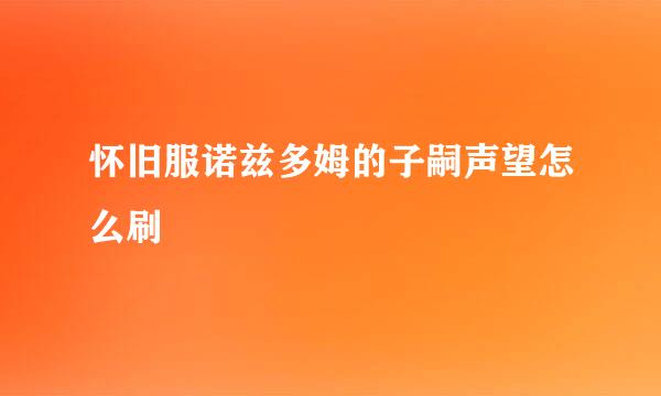 怀旧服诺兹多姆的子嗣声望怎么刷