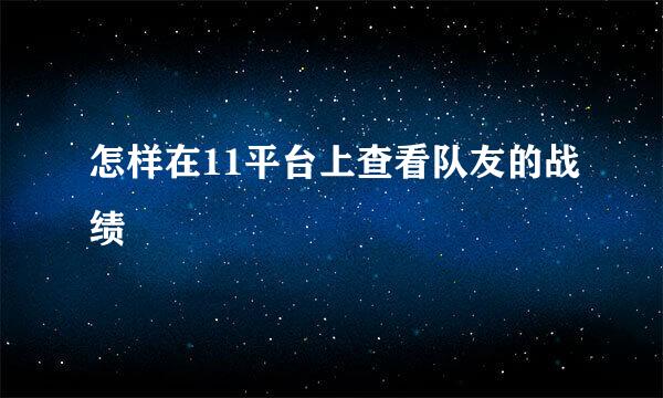 怎样在11平台上查看队友的战绩