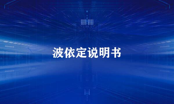 波依定说明书