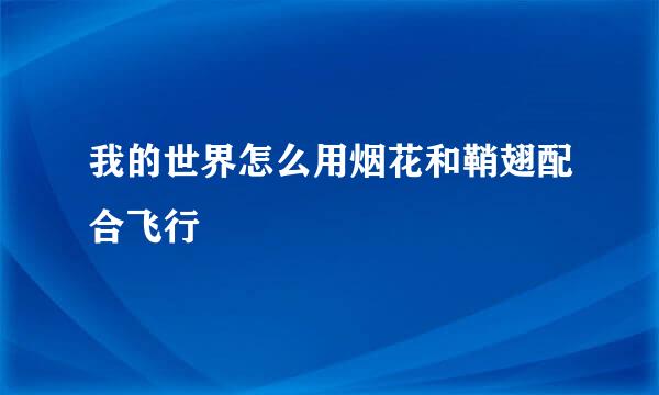 我的世界怎么用烟花和鞘翅配合飞行