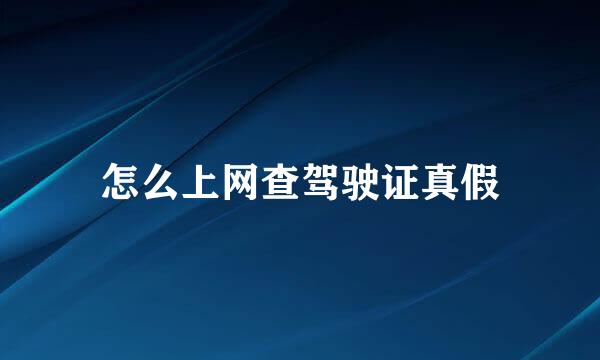 怎么上网查驾驶证真假