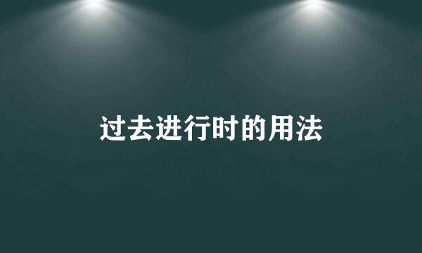 过去进行时的用法