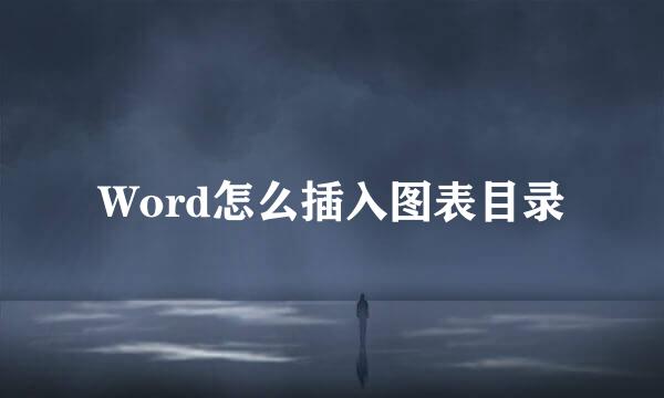 Word怎么插入图表目录