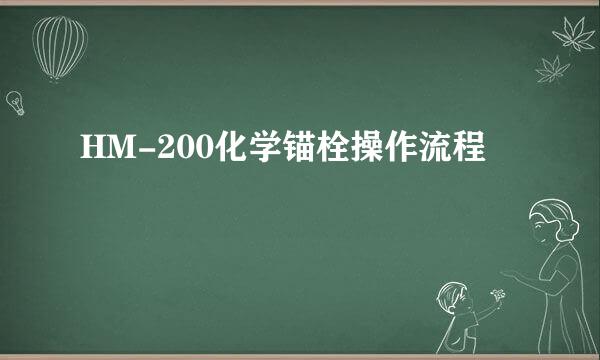 HM-200化学锚栓操作流程
