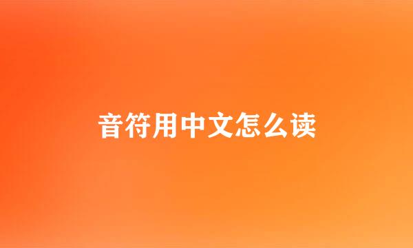 音符用中文怎么读
