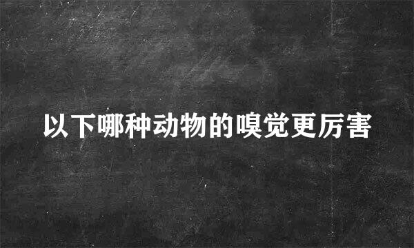 以下哪种动物的嗅觉更厉害