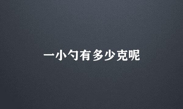 一小勺有多少克呢