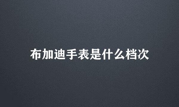 布加迪手表是什么档次