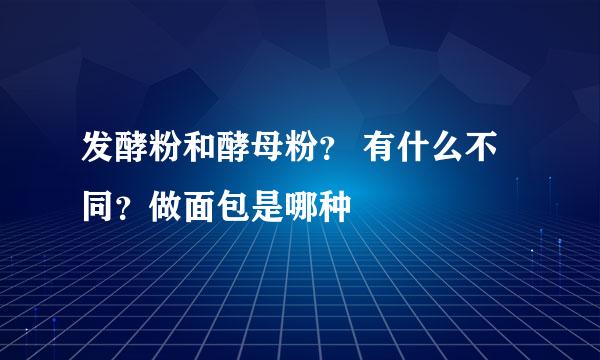 发酵粉和酵母粉？ 有什么不同？做面包是哪种