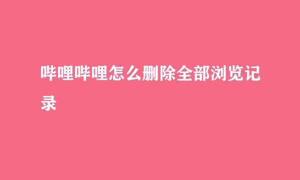 哔哩哔哩怎么删除全部浏览记录