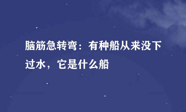 脑筋急转弯：有种船从来没下过水，它是什么船