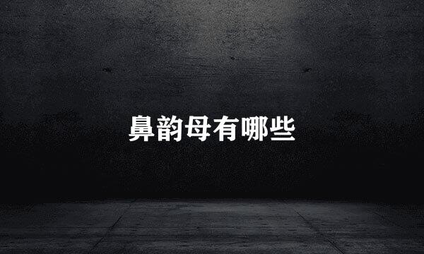 鼻韵母有哪些