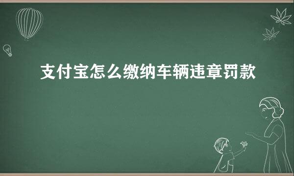 支付宝怎么缴纳车辆违章罚款