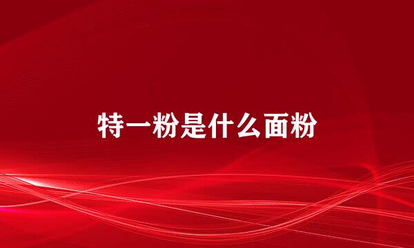特一粉是什么面粉