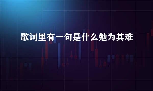 歌词里有一句是什么勉为其难