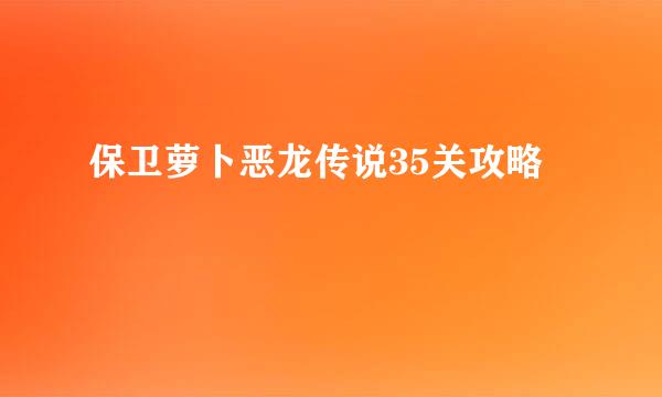 保卫萝卜恶龙传说35关攻略