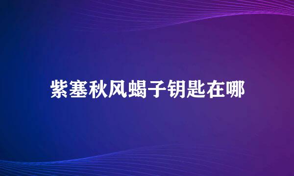 紫塞秋风蝎子钥匙在哪
