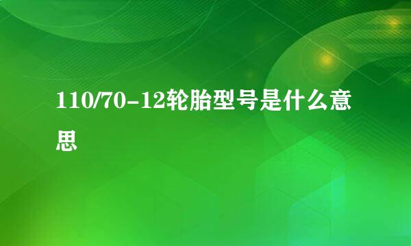 110/70-12轮胎型号是什么意思