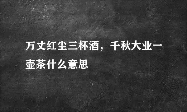 万丈红尘三杯酒，千秋大业一壶茶什么意思